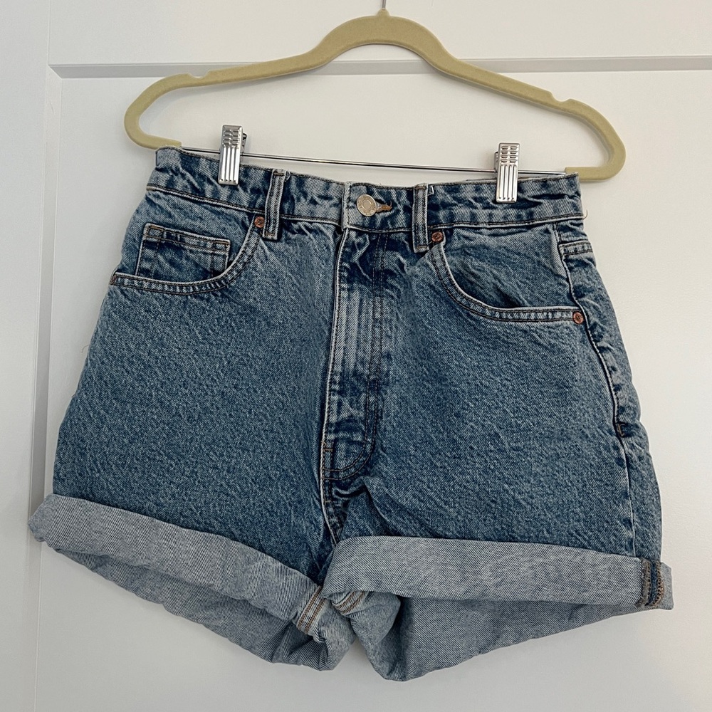 Zara High Waist Blue Shorts, Size 6